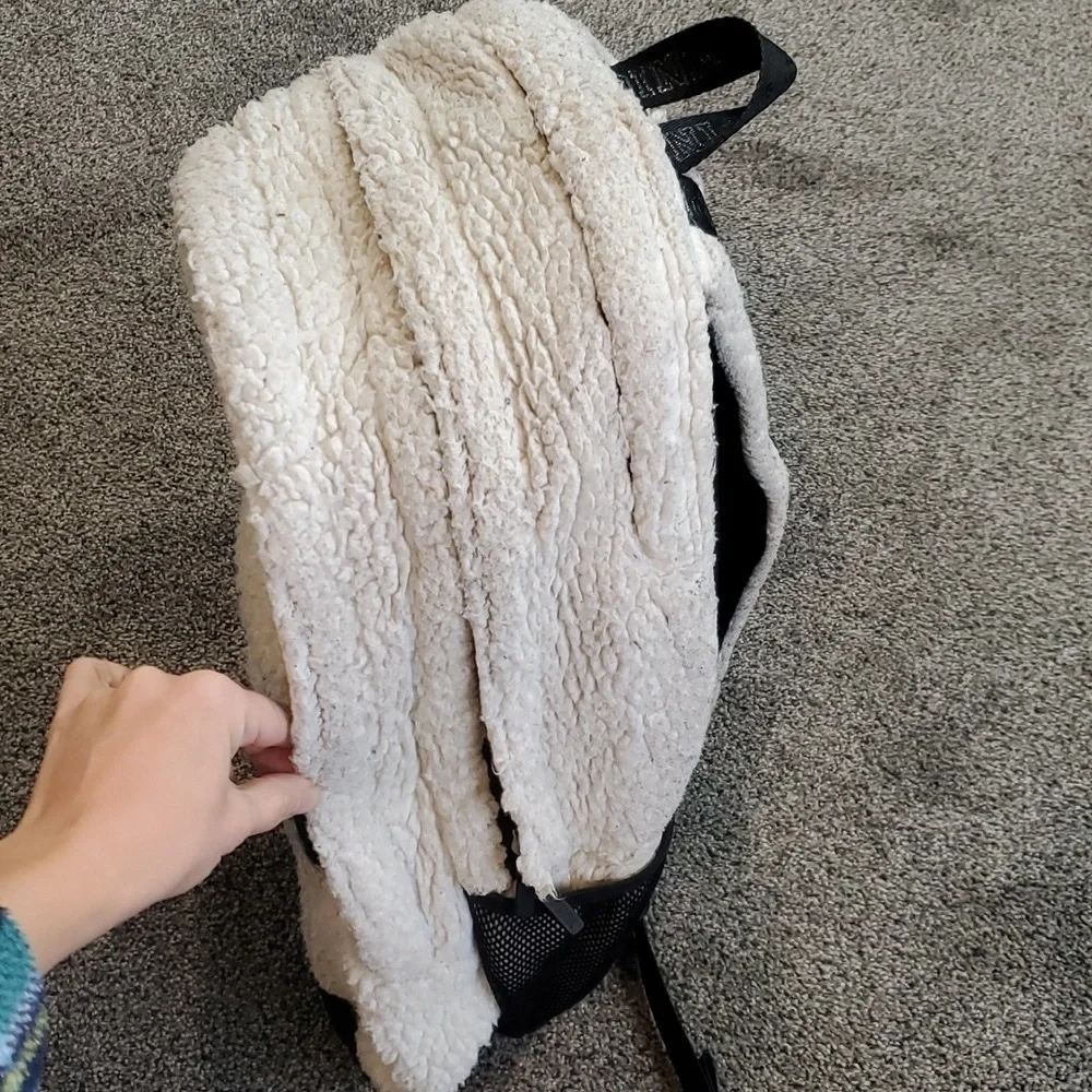 Pink VS Rare Sherpa Large Campus Backpack - Picture 7 of 14